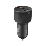 LZEL PulseCharge Max 80W 3-Port Car Charger – Dual USB-C PD & USB-A QC