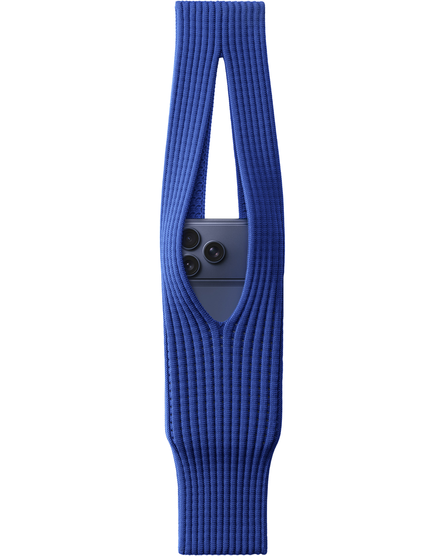 Phone Pocket with Strap – Stretch Knit Wearable iPhone Holder 40 cm | Sapphire