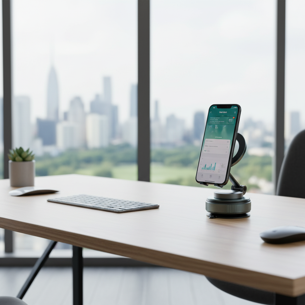 LZEL Magvortex Flex Vacuum Suction Phone Holder 360 Rotation | Black