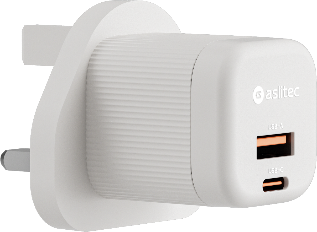 شاحن aslitec VexoraGaN بقدرة 35 واط – شاحن GaN فاخر بمنفذي USB-A و USB-C