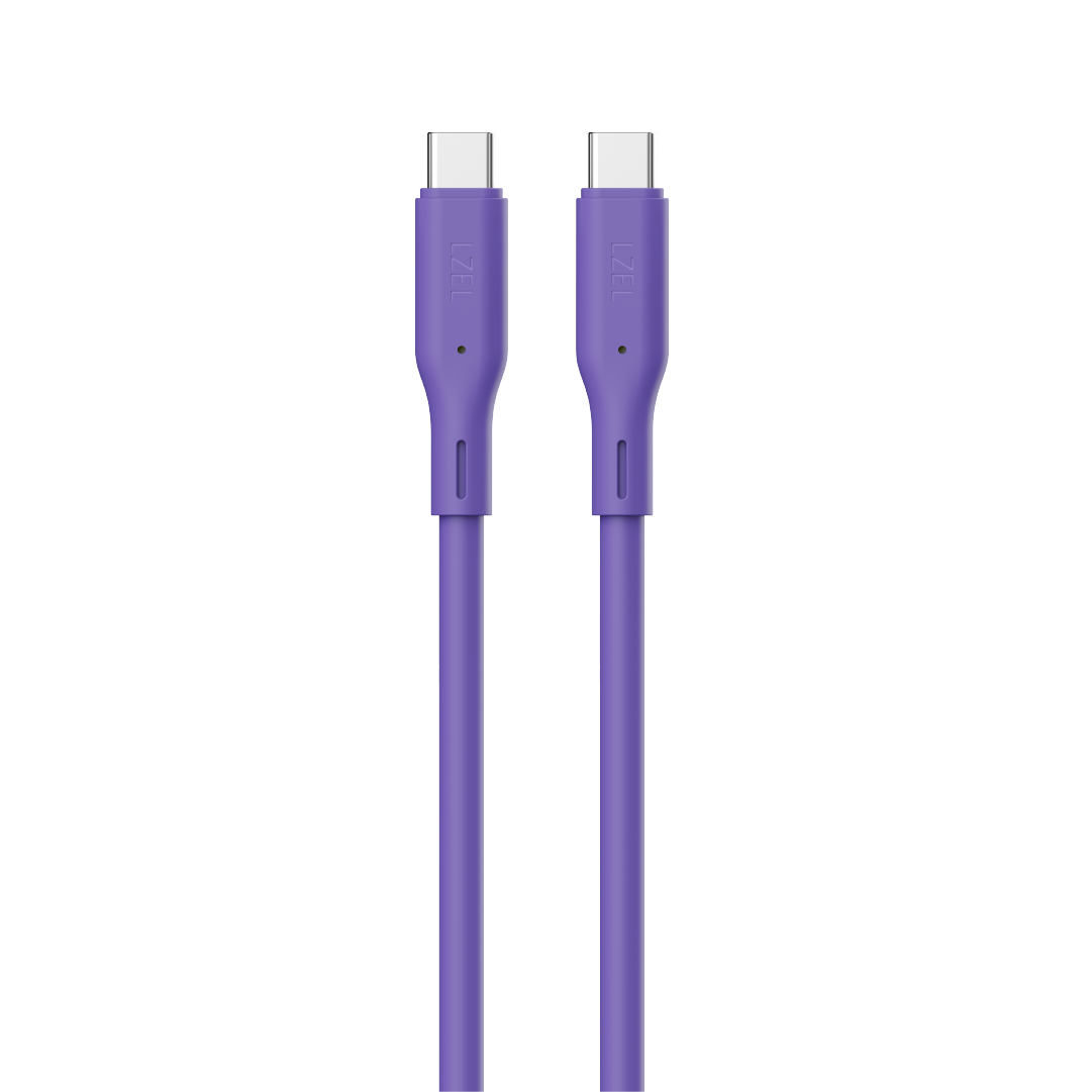 LZEL Celeris Silox CXL Soft Silicone USB-C to USB-C Cable, 480Mbps, 240W Max, 2m | Purple