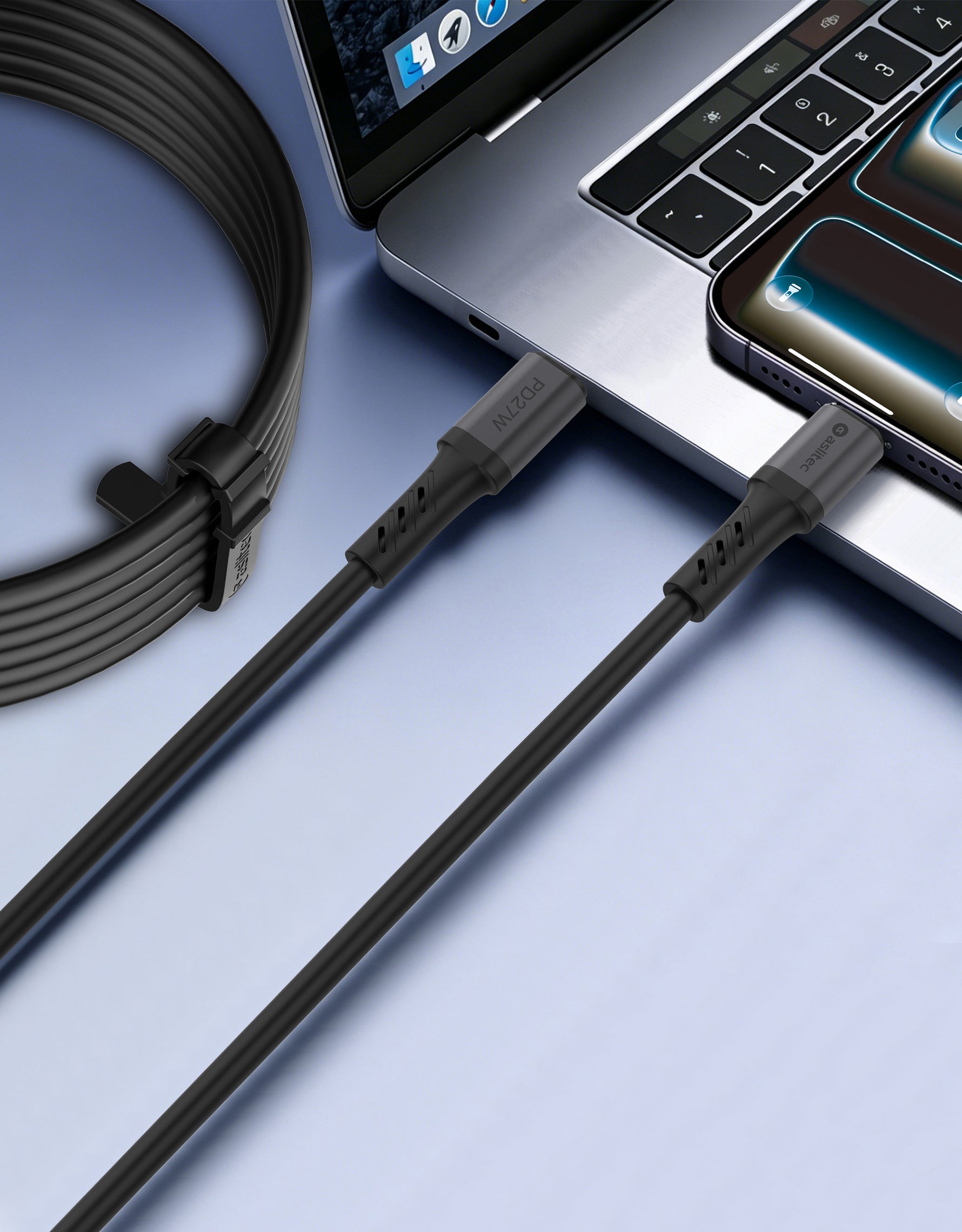 كيبل Aslitec GRAPHENEX SYNC للشحن السريع ونقل البيانات – USB-C إلى Lightning