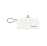 Momax 1-Power Mini 5000mAh Bulit-in foldable USB- C Battery pack | White