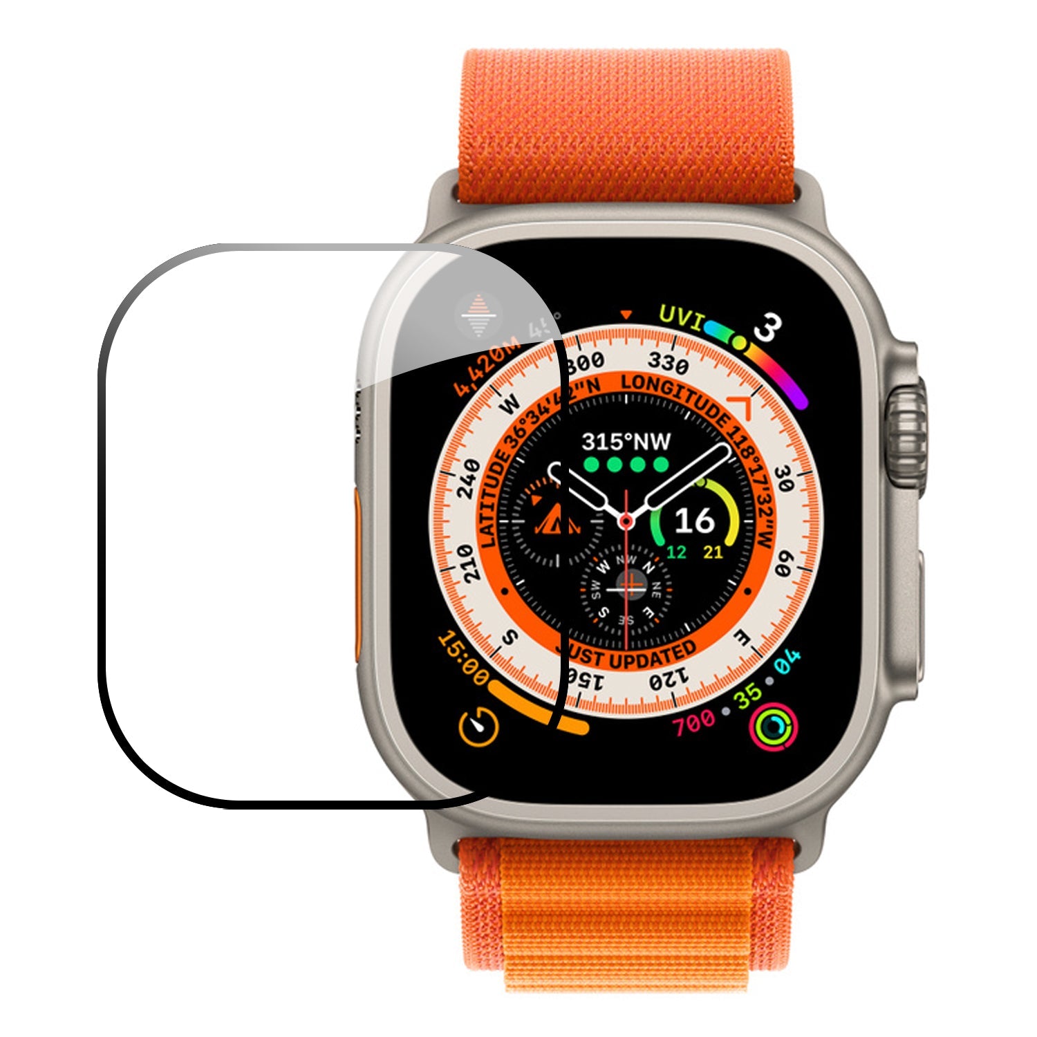 Asli Global Ultra Tough Series Glass Pro 9H Screen Protector for Apple Watch Ultra 49MM