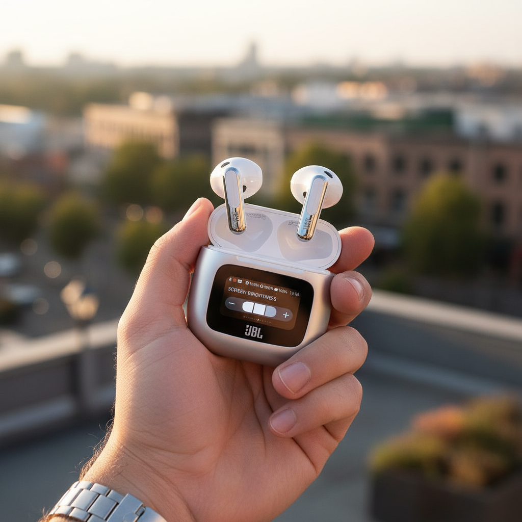 JBL Live Flex 3 True Wireless Earbuds With Display | Silver