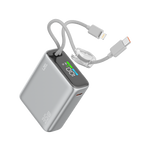 LZEL Neurovolt 10K Pd 35W Mini Power Bank Pd3.0 & Qc3.0 | Usb-C Cable & Lightning Cable | Silver