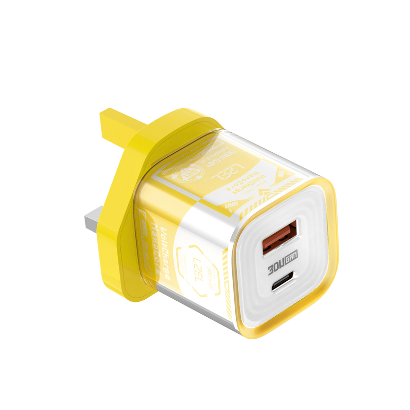 LZEL VoltCharge NanoCore – 30W GaN Transparent Wall Charger