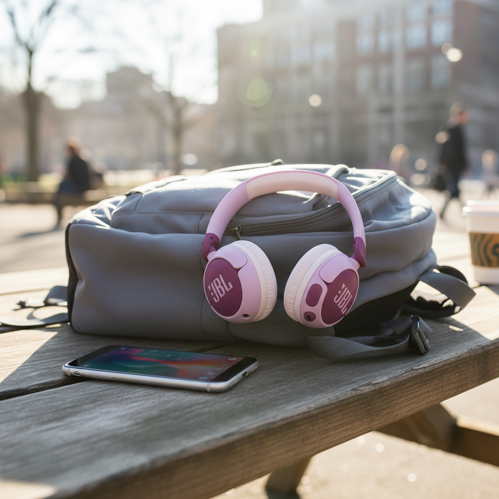 سماعات رأس Junior 320BT اللاسلكية فوق الأذن بتقنية البلوتوث مع ميكروفون مدمج من JBL  | بنفسجي