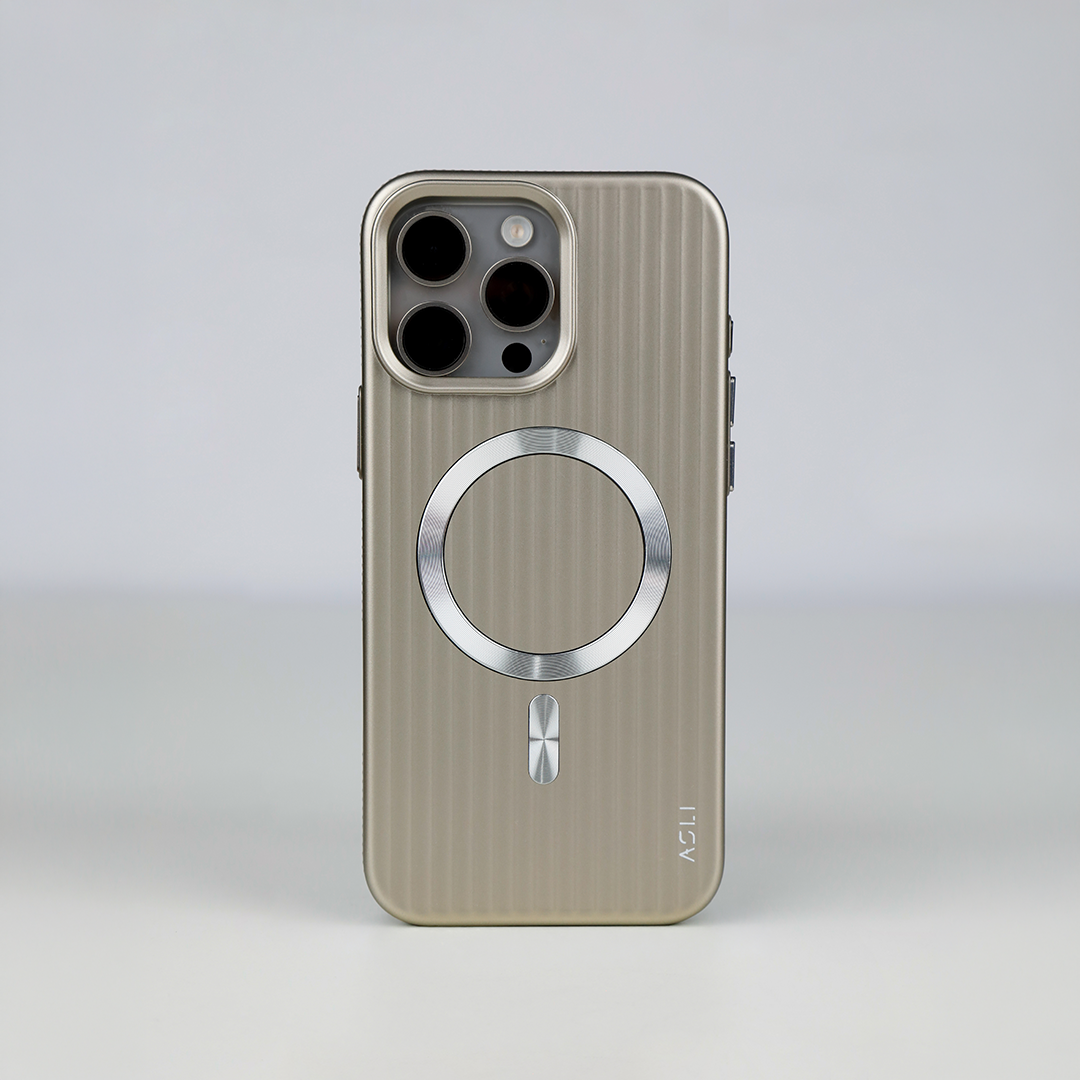 ASLI Corrugared Ridge Premium Metalic Case With Enhanced Camera Protection Case For iPhone 16 Pro Max