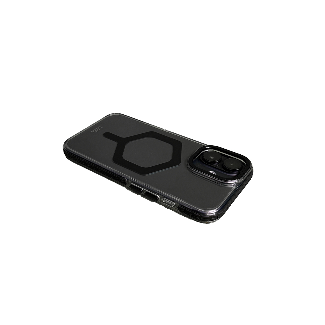 LZEL iPhone 16 Plus Mag Hexa Defender Clear Square MagSafe Case | Black