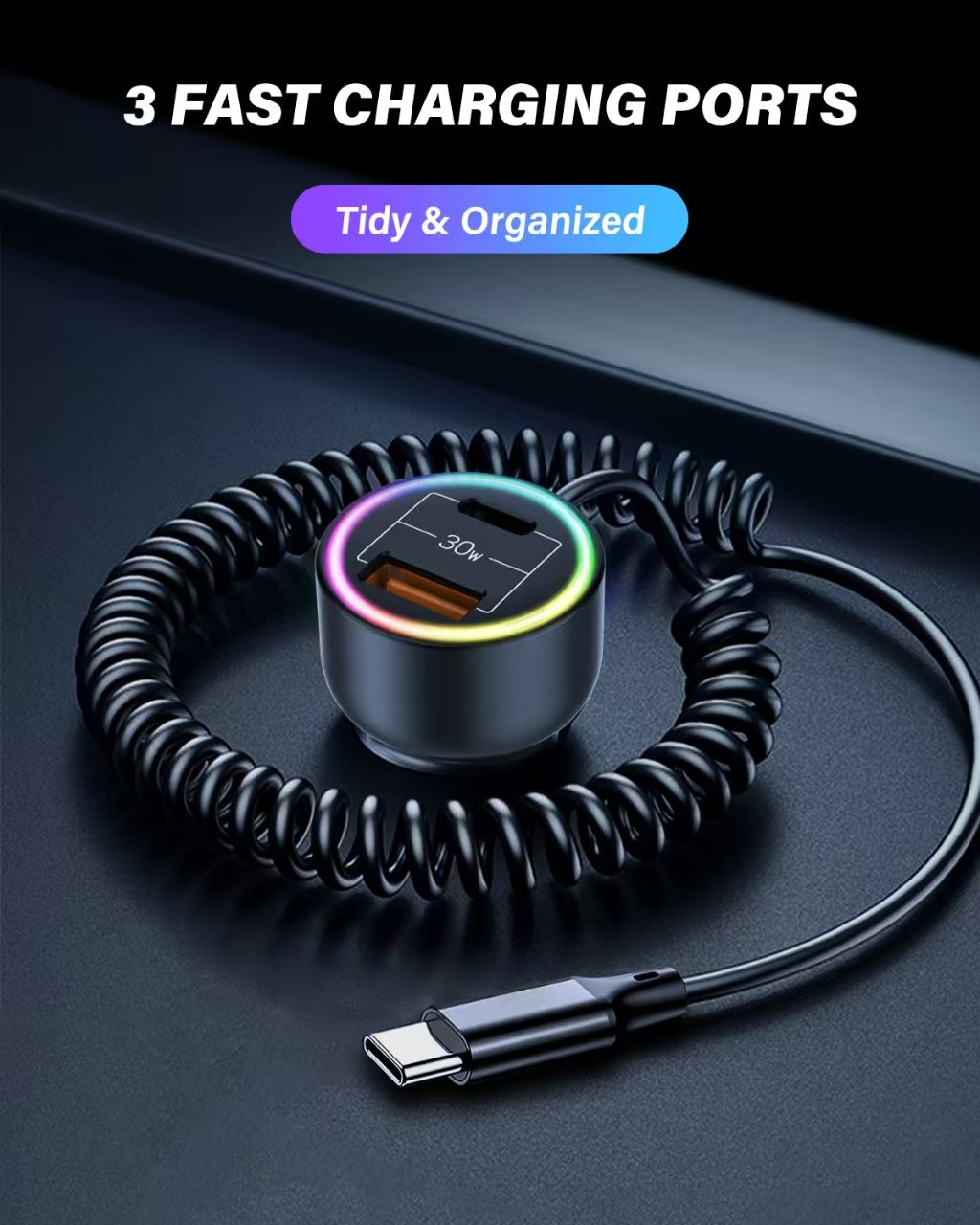 Asli Global Primuscharge X Dual Port Transparent Car Charger 60W With PD & QC3.0