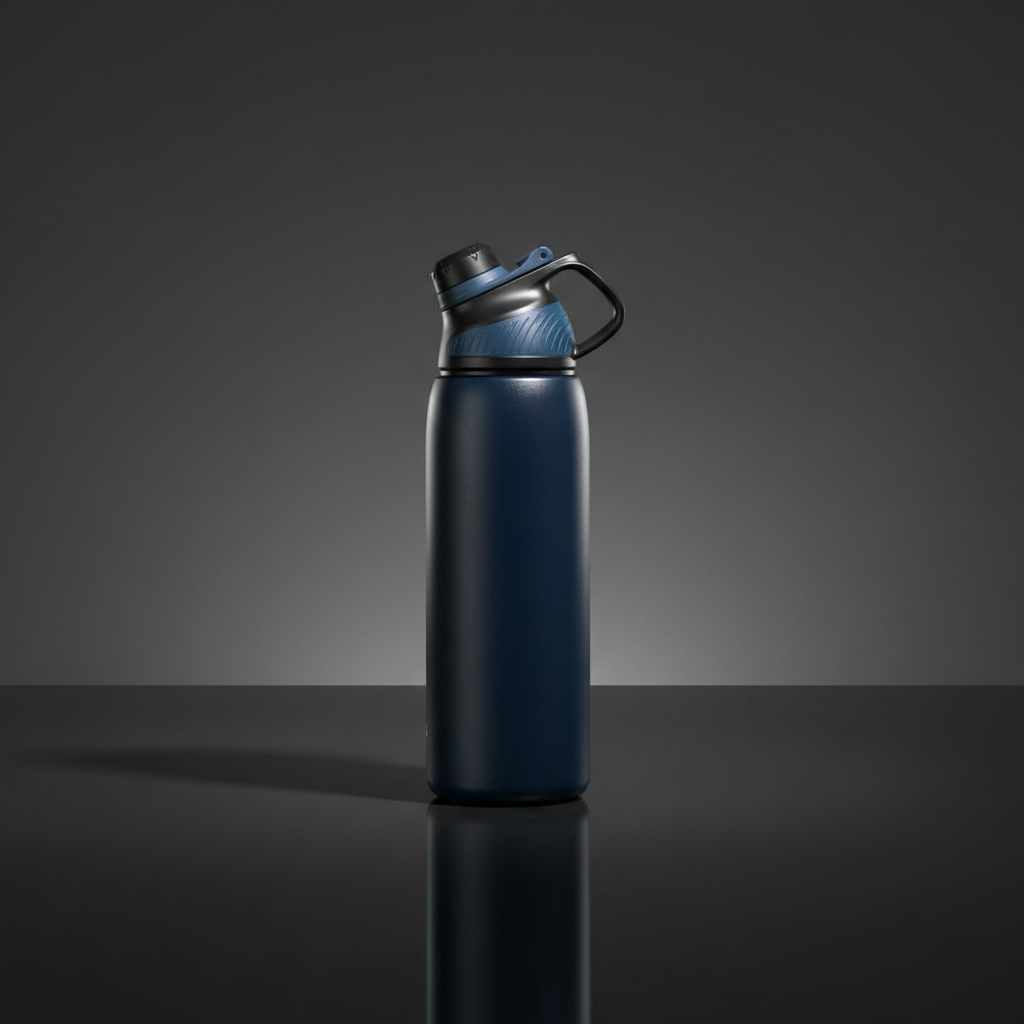 Asli Global 600ml Stainless Steel Metal Canteen for Travel Water Bottle | Blue
