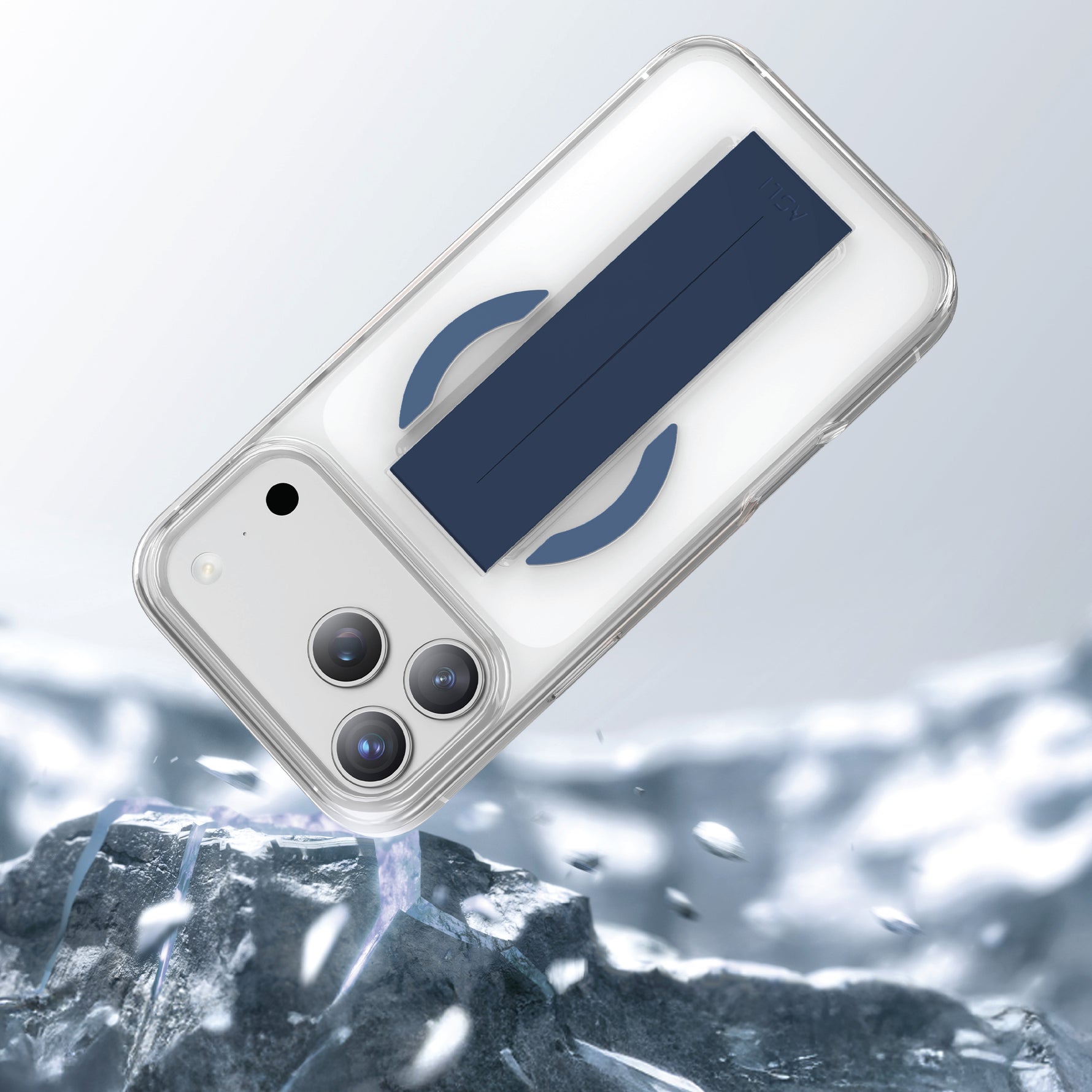 Asli Global MagTrox Siliox Grip Transparent MagSafe Case for iPhone 17 Pro Max | Blue Titanium