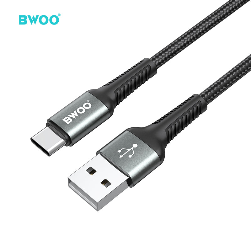 BWOO Aluminum Alloy Charger Cable Nylon Braided Cable 1M | USB-A to USB-C