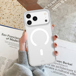 LZEL MAGMATTE ELITE Crystal Clear MagSafe Case with Matte PC for iPhone 18 Pro & 18 Pro Max | White