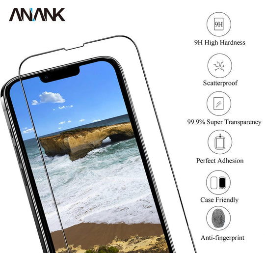 كڤر حماية شاشة 2.5D لهاتف iPhone 13 Pro Max مع زجاج مقوى من Anank