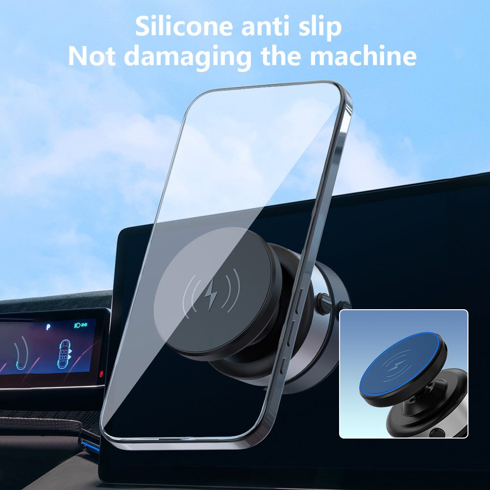 Magnetic Vacuum Suction Wireless Charging Auto Phone Holder for Car