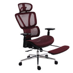 Black Bull Mesh Office and Gaming Chair with Footrest |Black & Red