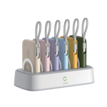 LZEL HexaEnergia Station 6x Wireless Powerbank Charging Dock | 10000mAh Full Battery | Built-in Cable | White