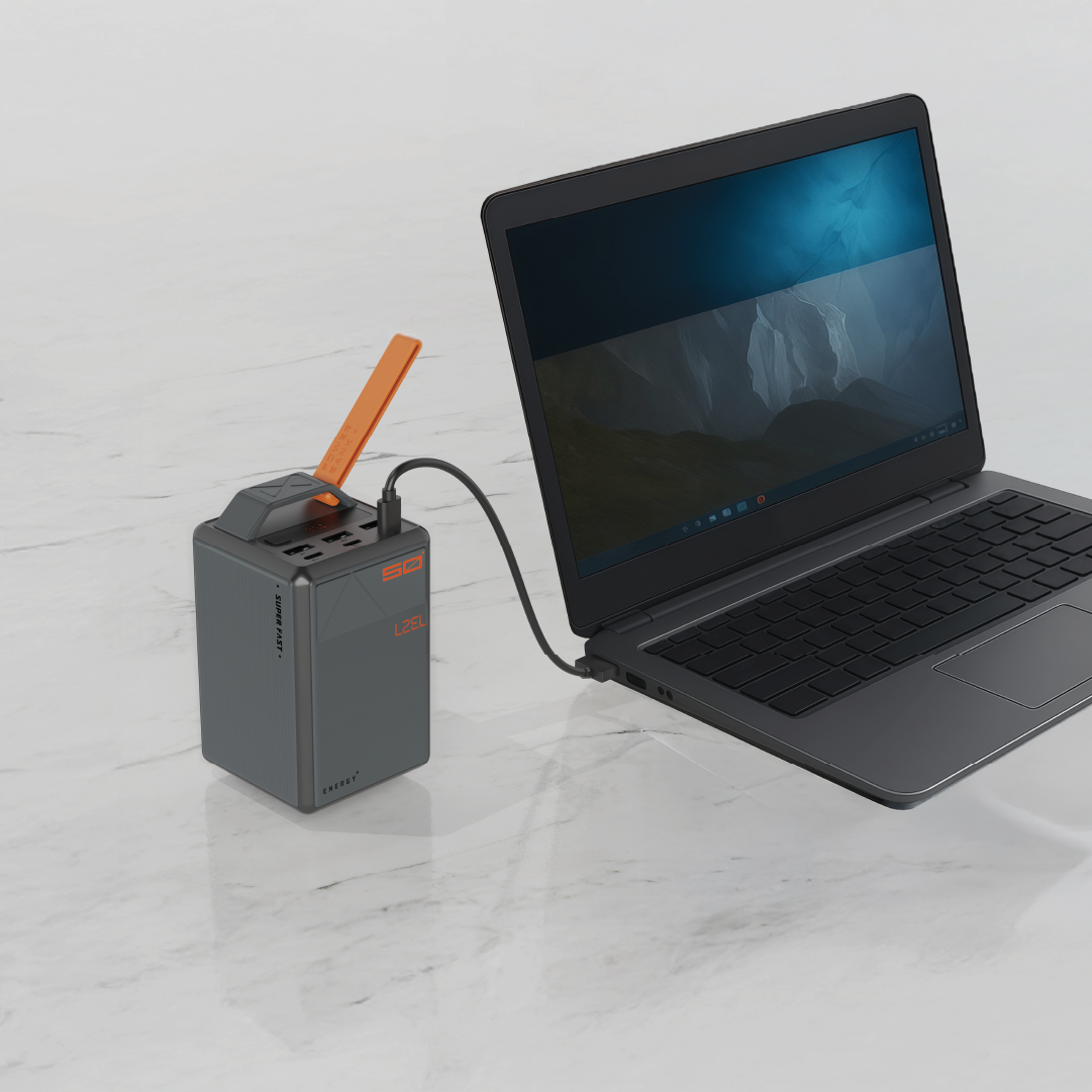 LZEL Zenoflex Ultra Surge 50000mAh PD Power Bank | PD3.0 & QC3.0 | 100W Max | Triple Type-C + Triple USB-A | Gray