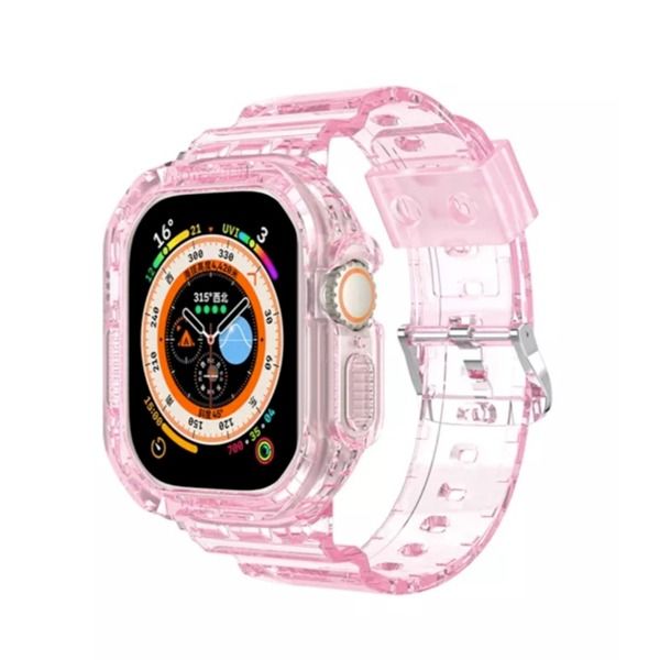 Coteci Watch Ultra 49MM Transparent Watch Band - Pink (21038-TP)