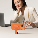ASLI Magnetic Band Leather Grip & Foldable Stand 2-in-1 Functional Design | Orange