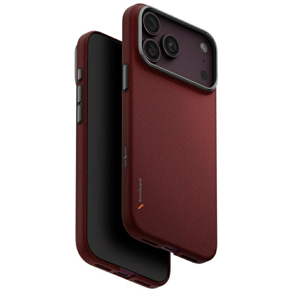 كڤر حماية UNIQ Keva Edge لآيفون 18 Pro Max – نحيف للغاية من ألياف الأراميد 100% ومتوافق مع MagSafe | أحمر ناري