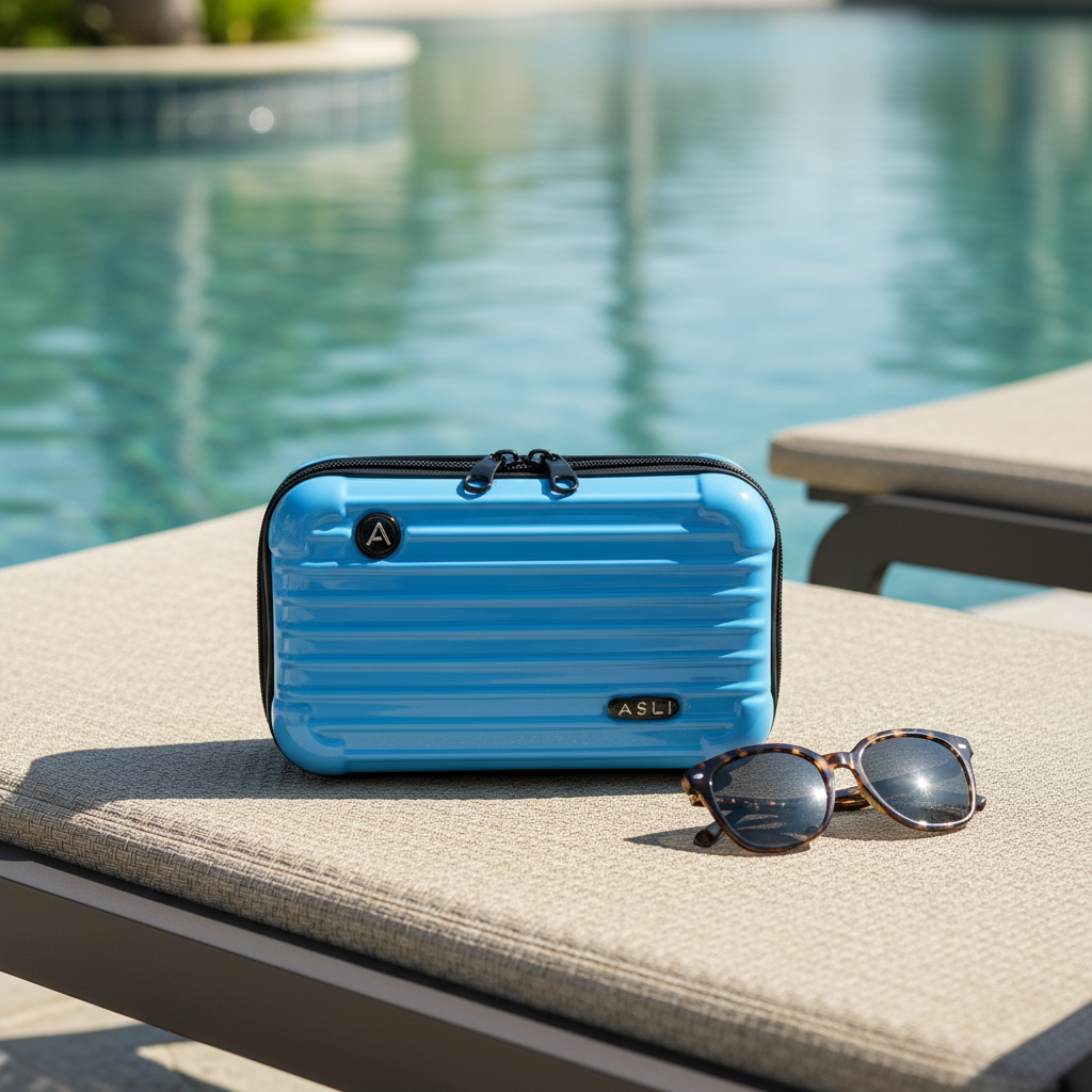 Asli Global Hard Shell Amenity Case Travel Bag |Blue