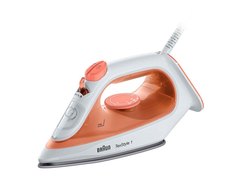 مكواة بخار TexStyle 1 من Braun | برتقالي / أبيض