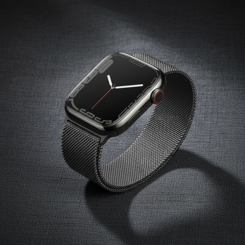 Apple Watch Series 7 GPS + Cellular, 45mm Graphite Stainless Steel Case with Graphite Milanese Loop