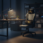 كرسي الألعاب مع مسند رأس مصبوب للأعلى والأسفل - إصدار قماش من Black Bull | أسود/أزرق