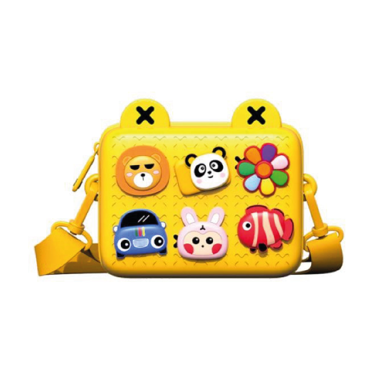 Kids Casual Handbag with Zipper & Adjustable Strap DIY Bag Fashion Creative Diagonal Bag Yellow | 220081