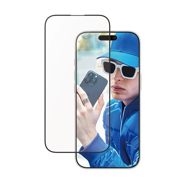 حماية شاشة زجاجية Panzer لجهاز iPhone 16 Pro بإطار ألمنيوم