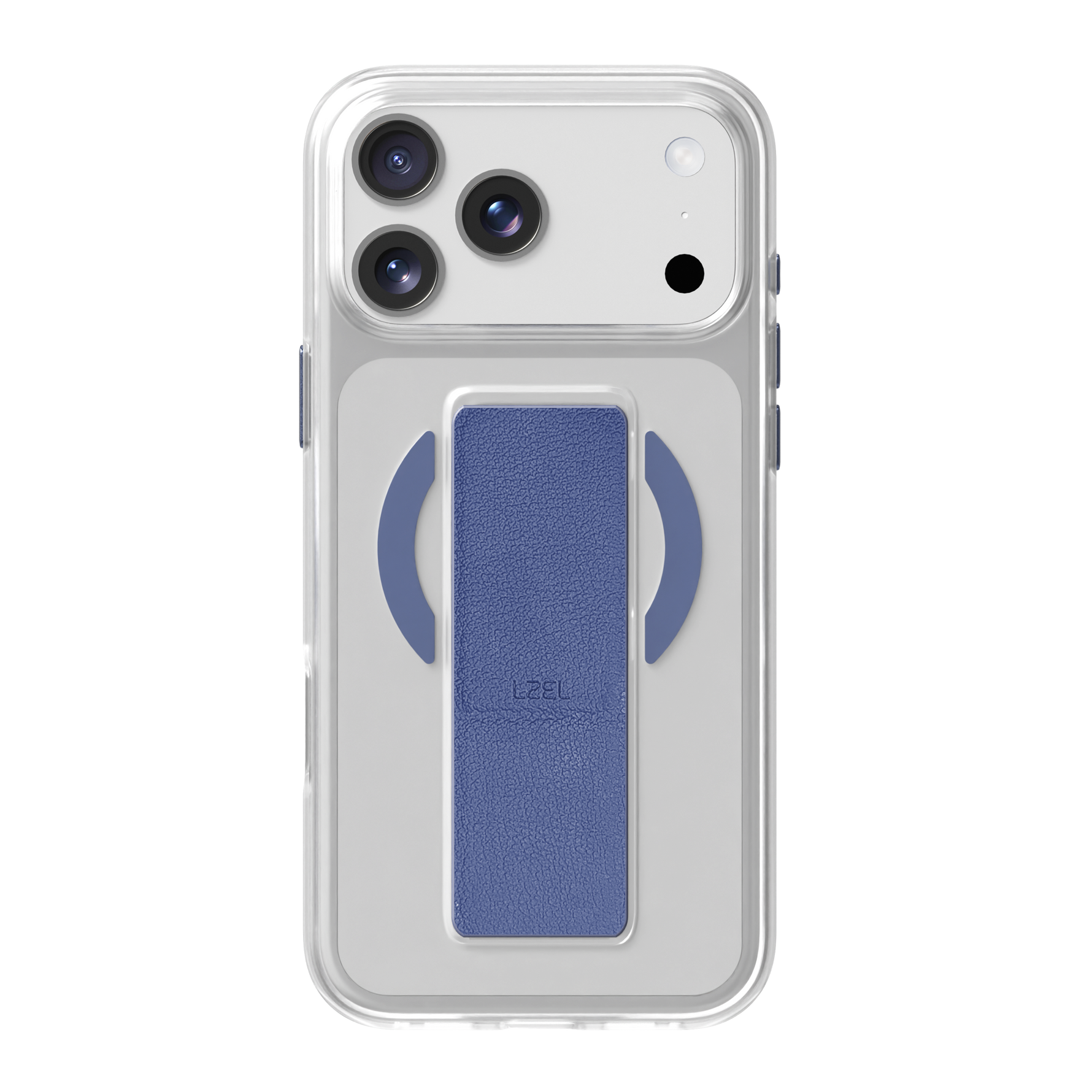 LZEL MagClear LeatherGrip Case for iPhone 17 Pro| Blue