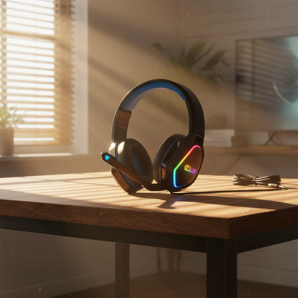 Colusi Gaming Stereo 3.5+USB Headphone RGB Light | Blue