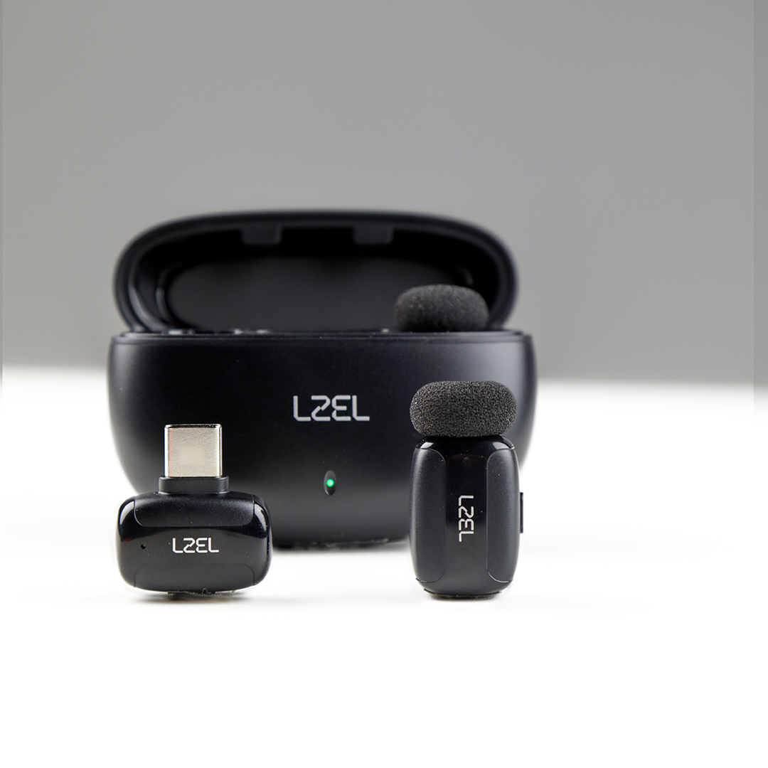 ميكروفون لاسلكي محمول LZEL 2.4GHz – تشغيل فوري، تقليل الضوضاء، مؤثرات صوتية
