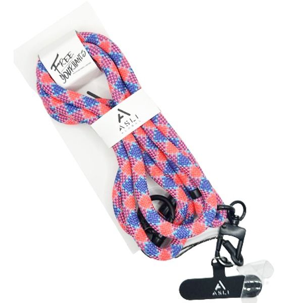 علاقة رقبة للهاتف قابلة للتعديل من أسلي جلوبال 160 سم | وردي وأزرق