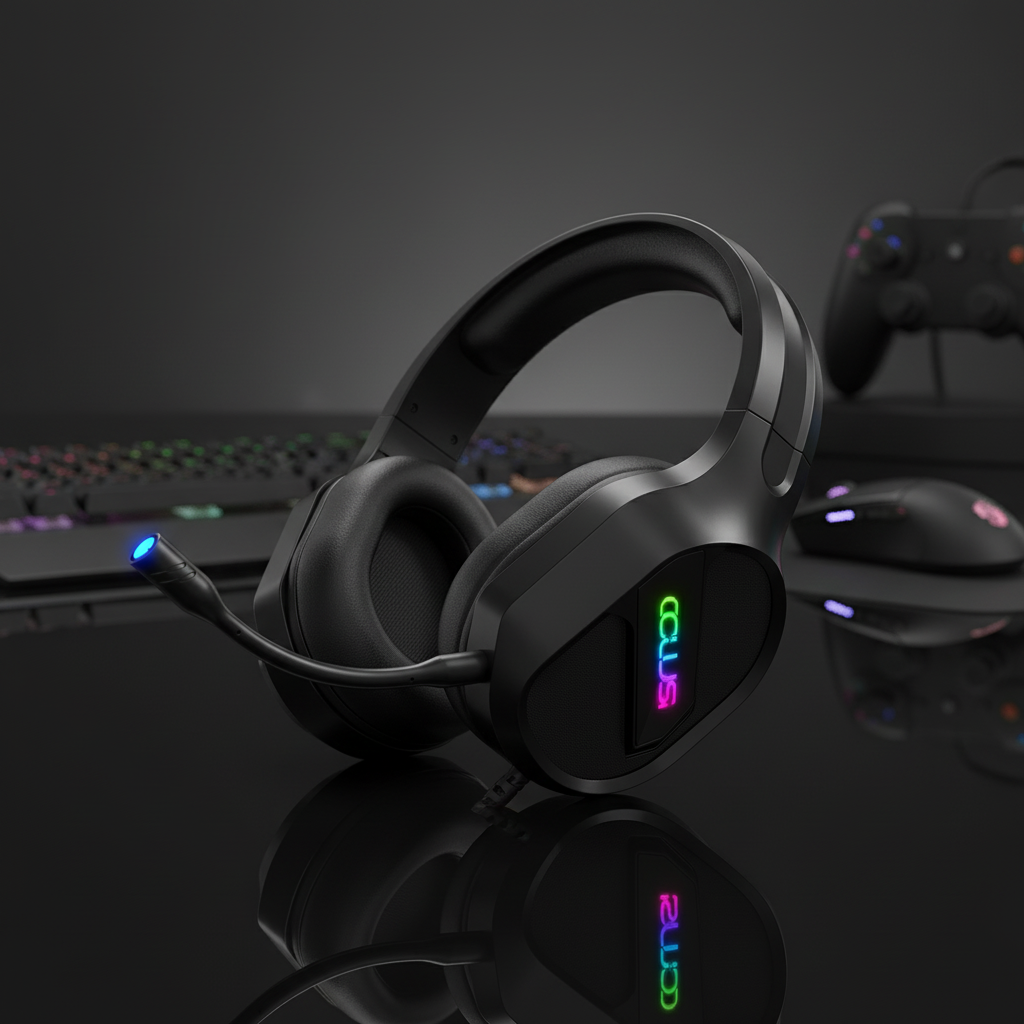 Colusi Gaming Stereo 3.5+USB Headphone RGB Light|Black