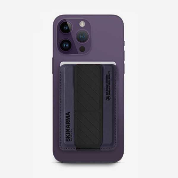 SkinArma Kado Mag Charge Card Holder With Grip Stand | Purple/Black