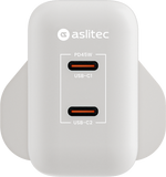 شاحن aslitec VexoraGaN بقدرة 45 واط – شاحن GaN مدمج بمنفذي USB-C