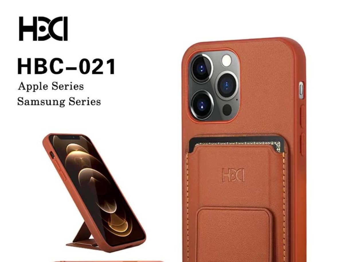 HDD iPhone 14 Ultra Slim Phone Case with Card Holder Grip | Brown