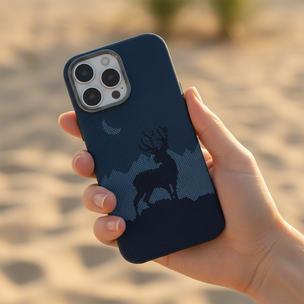 كڤر حماية MagCarbon Deer من LZEL لجهاز iPhone 16 Pro Max | غزال أزرق