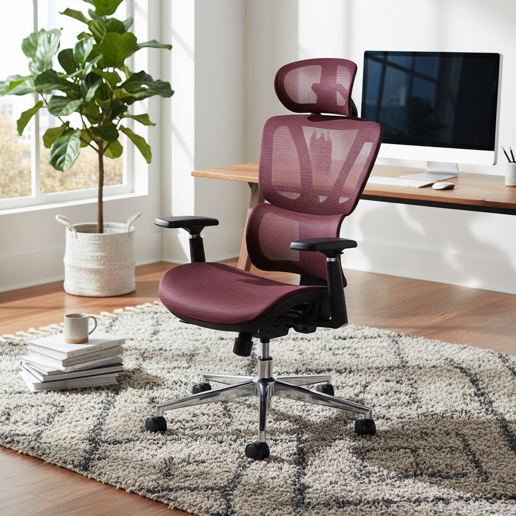 Black Bull Mesh Office and Gaming Chair with Footrest |Black & Red