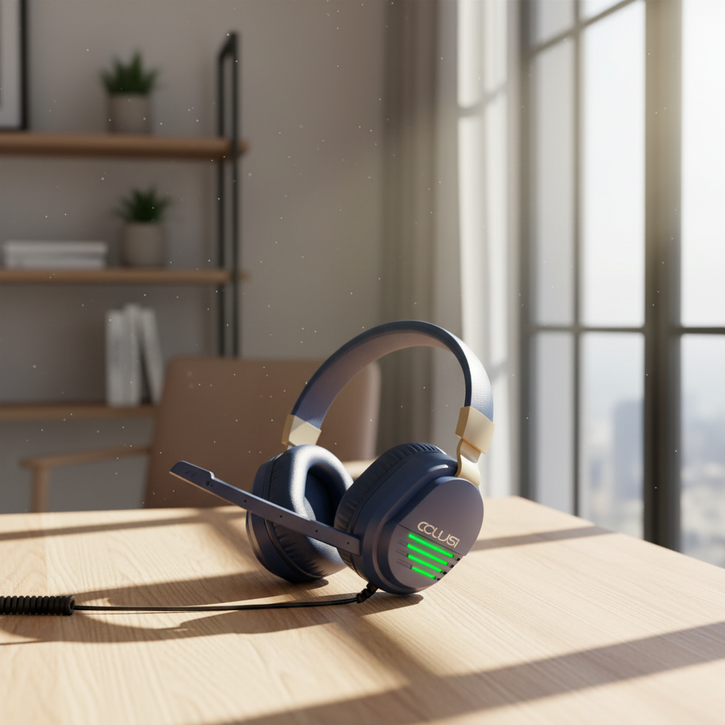 Colusi Gaming Stereo 3.5+USB Headphone RGB Light |Blue