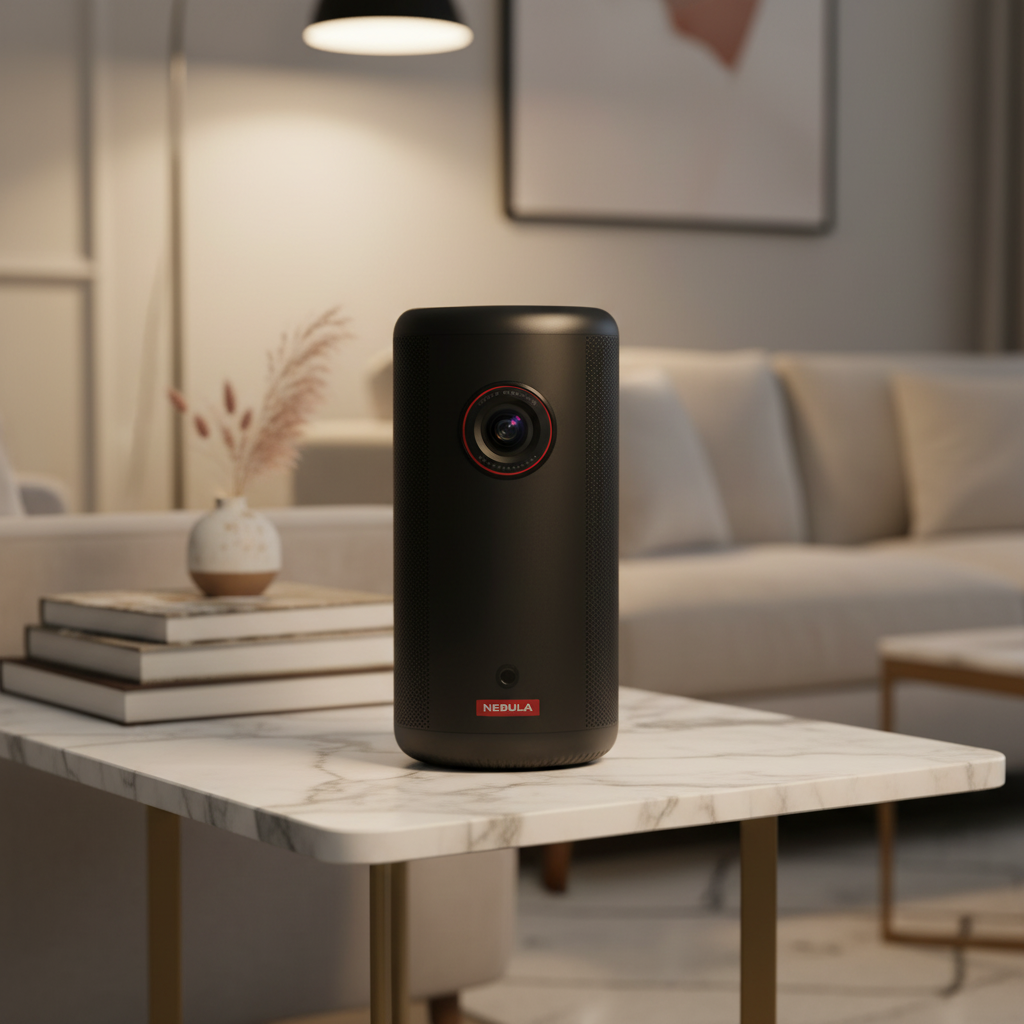 Nebula Capsule 3 Portable Smart Projector with Full HD, Google TV & Dolby Audio | Black