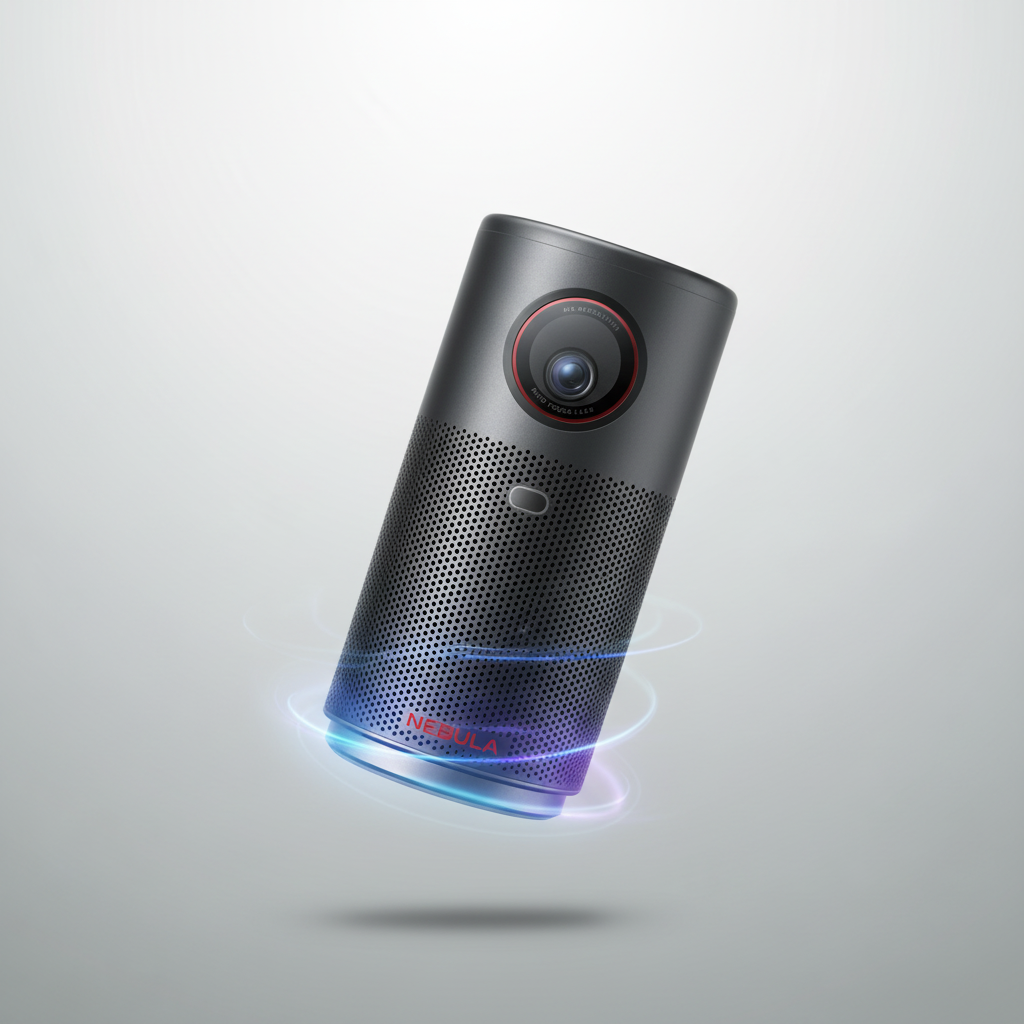 Nebula Capsule Air Smart 720p HD Mini Projector with Google TV, Transparent Touch Panel & Bluetooth | Black