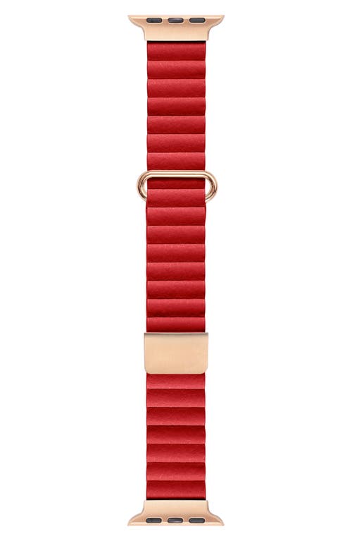 Magnetic Watch 42/44/45MM Leather Strap | Red