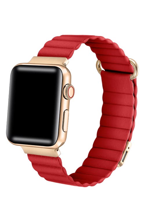 Magnetic Watch 42/44/45MM Leather Strap | Red