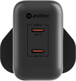 شاحن aslitec VexoraGaN بقدرة 45 واط – شاحن GaN مدمج بمنفذي USB-C