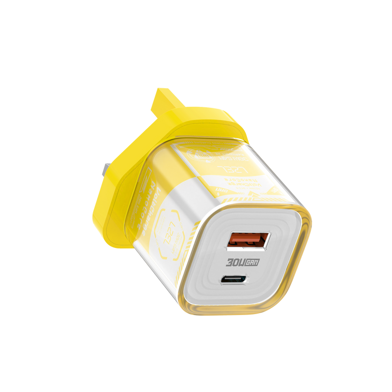 LZEL VoltCharge NanoCore – 30W GaN Transparent Wall Charger